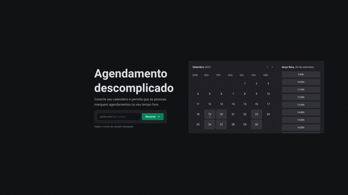 projeto de agendamento de horarios em volta de afazeres principais